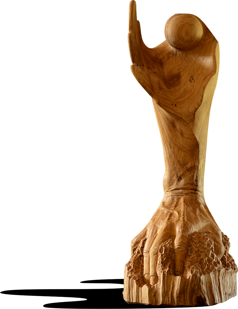 Main sculptée réalisée par un artiste français