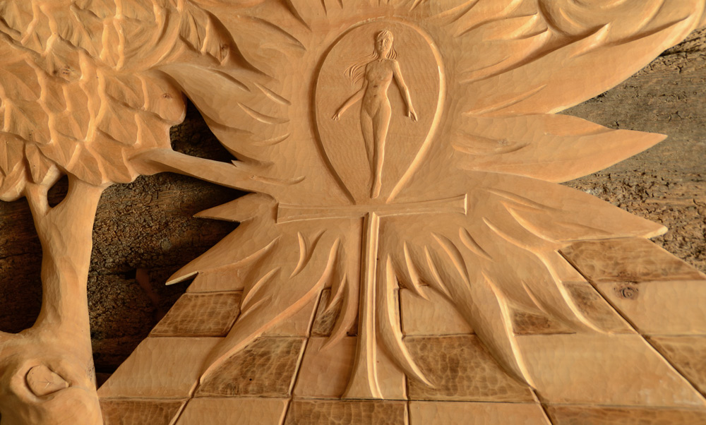 Sculpture Ankh en bois