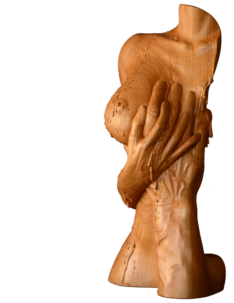 Sculpture d'un corps de femme, sensualité