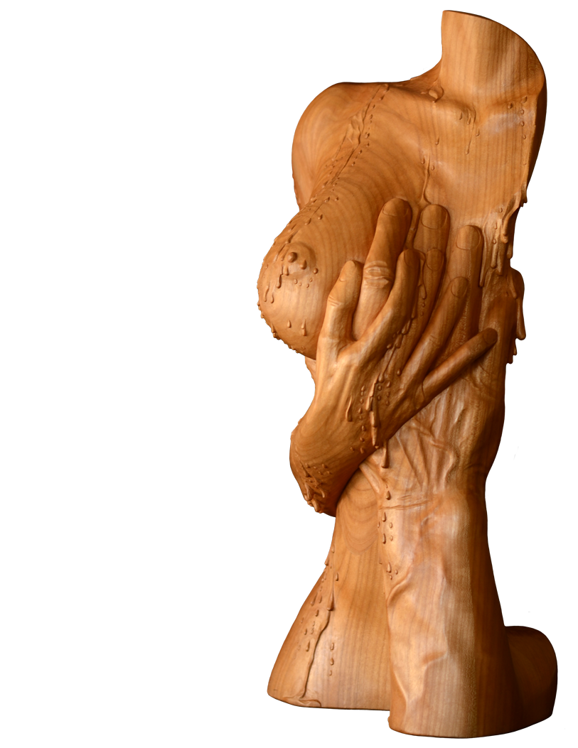 Sculpture d'un corps de femme, sensualité