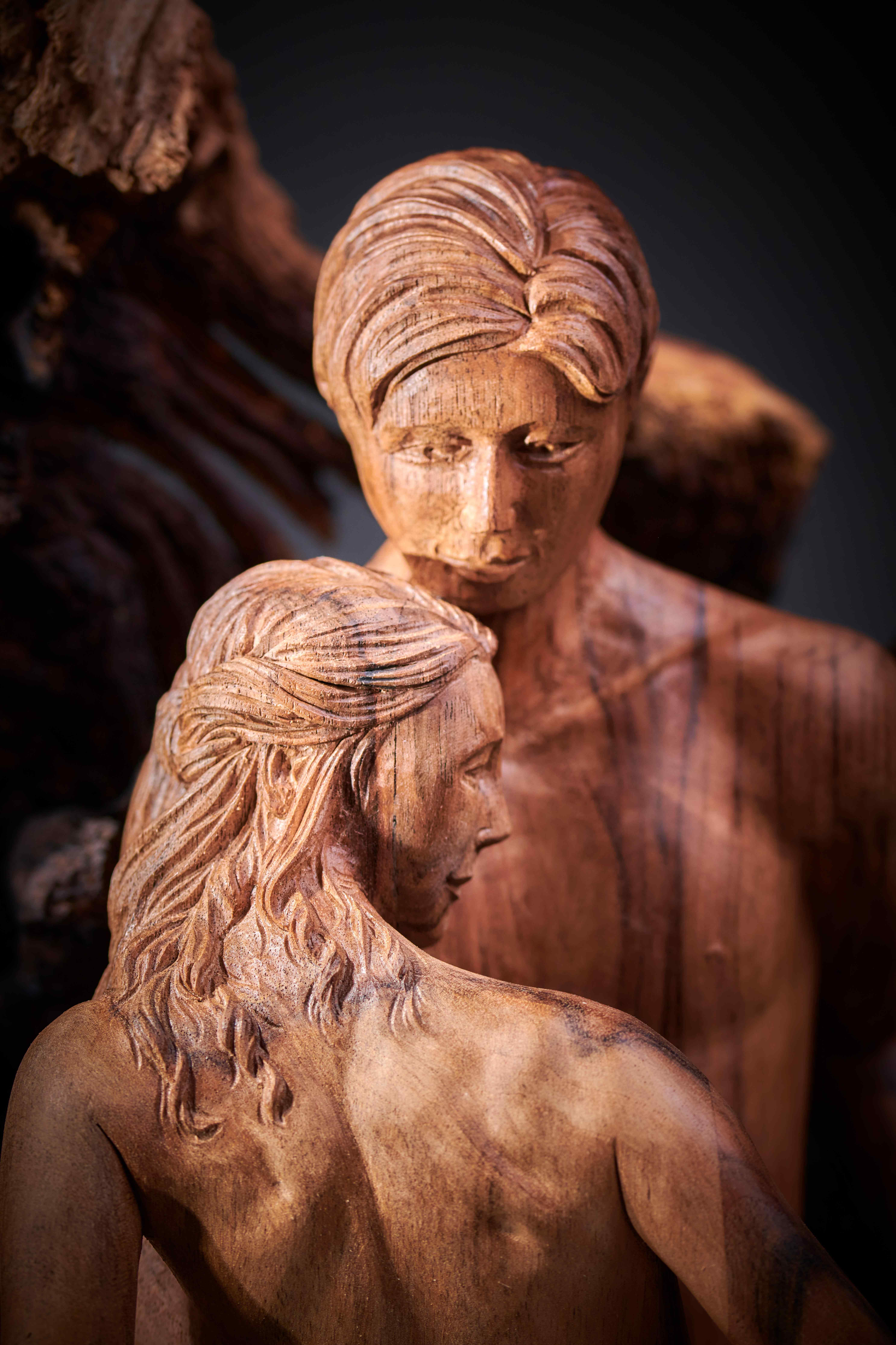 Détail du cœur de trogne sculpté