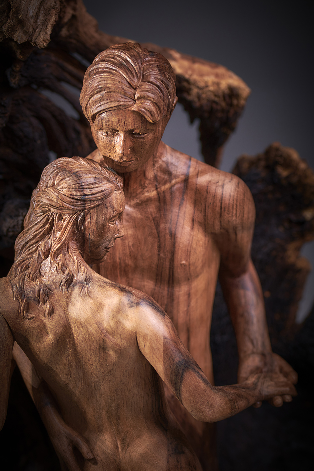 Détail du cœur de trogne sculpté